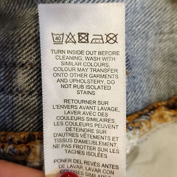 asos 100% cotton acid washed barrel leg super high rise button fly jeans, 28 - Picture 7 of 8